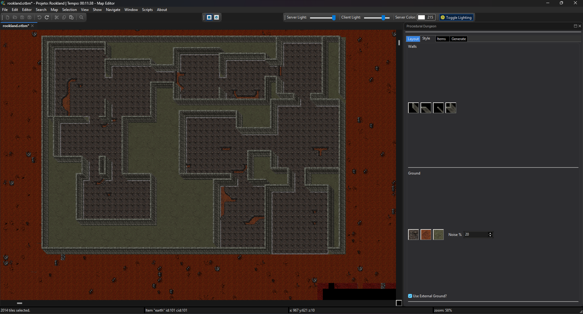 Dungeon Generator no RME personalizado