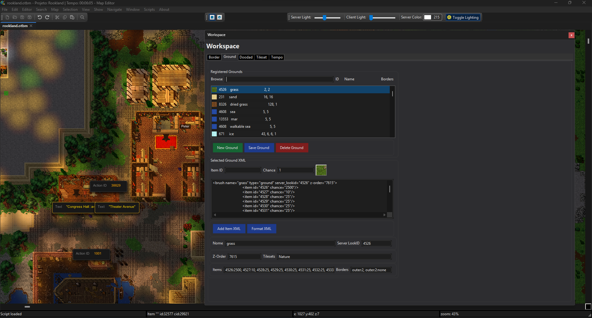 Editor de script de grounds no RME personalizado