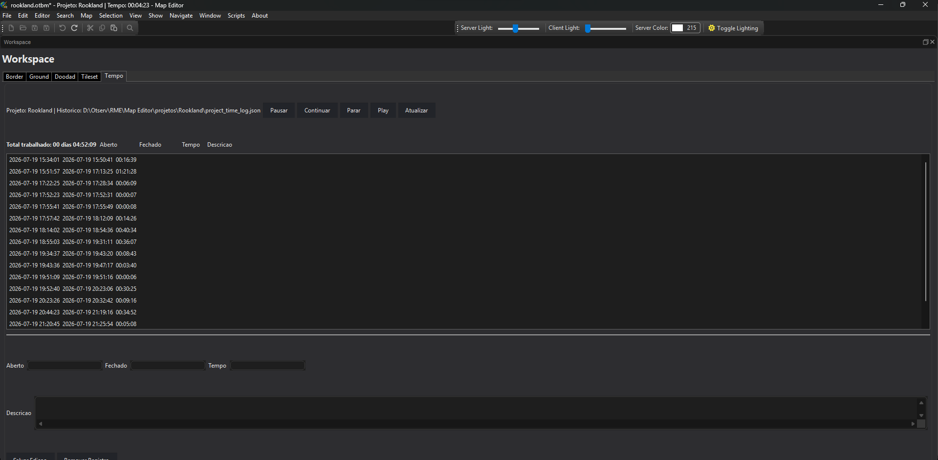 Recurso Save Time Project no RME