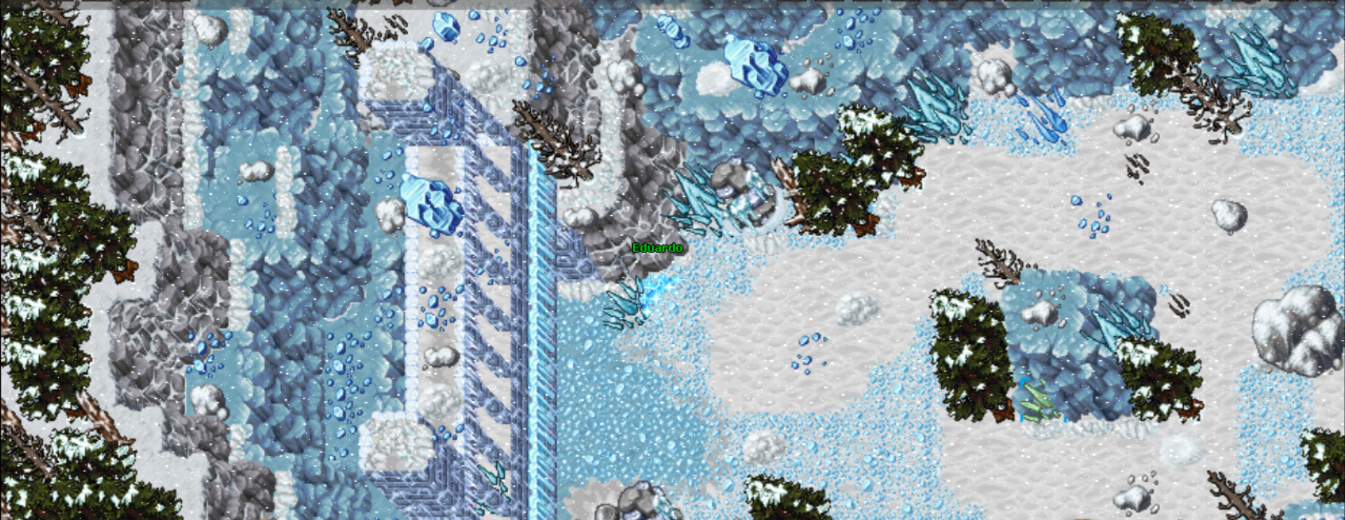Mapa congelado com elementos de gelo